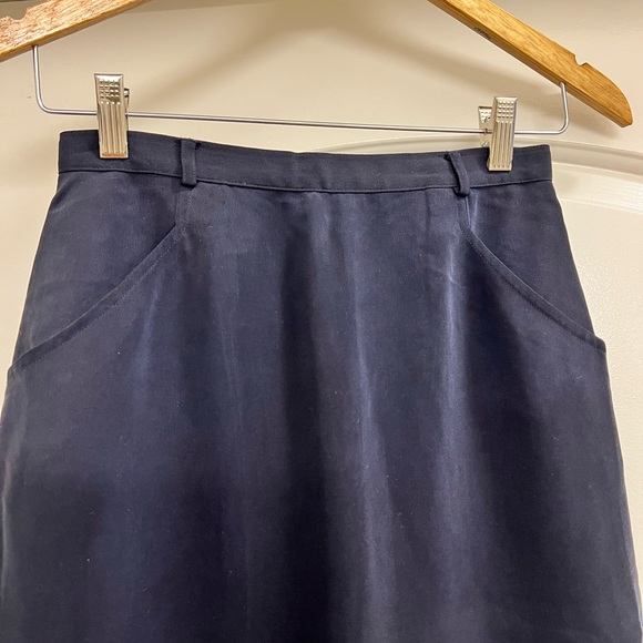 Vintage Jones New York 100% Silk Pencil Skirt with Pockets - Picture 4 of 9